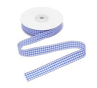 LOLIPPYY Yards Gingham Fabric Ribbon for Crafts Decorative Rustic Style DIY Bow Making Present Wrapping Floral Bouquet Accessories in Vibrant Blue