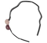 LOLIPPYY Zig Double Ball Headband with Teeth 2pcs, Color Block Cute Decorative Hair Accessories for Women and Girls, Stylish Non-slip Headbands for Daily Wear and Walking