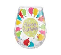 Lolita 6008682 Designs Happy Birthday Balloons Artisan Hand-Painted Wine Glass, 440 milliliters