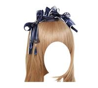 Lolita Bowknot Headband Navy Blue Bowknot Hairband Maid Hair Accessories for Women (Blue, One Size)