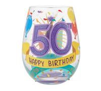 Lolita Happy 50th Birthday Stemlss Wg Drinking Glasses