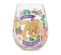Lolita Happy 70th Birthday Stemlss Wg Drinking Glasses