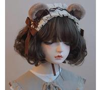Lolita Maid Cosplay Handmade Bear Ears Soft Girl Headband Hair Accessories Headdress (Brown bear ears)