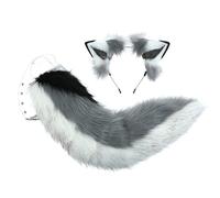 Lolita Simulation Animal Husky Dog Plush Ear Headband + Tail Set Cosplay Hair Accessories Gift Cosplay Cosplay Birthday