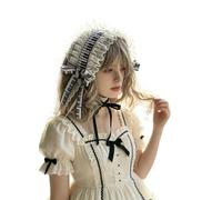 Lolitas Headbands Soft Durability Lolitas Lace Bows Hair Band with Music Notes for Costume Event Comfortable Hairband