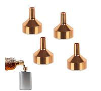 Lollanda 4Pcs Hip Flask Funnels Aluminum, Small Funnels Metal, Mini Funnel for Filling Bottles Containers, Filling Funnel for Perfume Essential Oils Kitchen Use (Gold, 4Pcs)