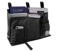 Lollanda Bedside Organiser Pocket Multi-compartment, Bedside Caddy Hanging Storage Bag, for Bunk Dormitory University Dormitories Essential (Black)