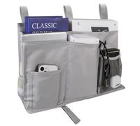 Lollanda Bedside Organiser Pocket Multi-compartment, Bedside Caddy Hanging Storage Bag, for Bunk Dormitory University Dormitories Essential (Grey)