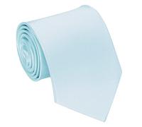 Lollanda Men's Light Blue Ties for Wedding Business Ties for Men Silk Tie Solid Color Neckties (Light Blue)