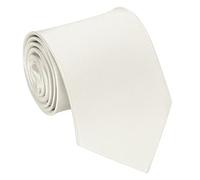 Lollanda Men's White Ties for Wedding Business Ties for Men Silk Tie Solid Color Neckties (Ivory White)