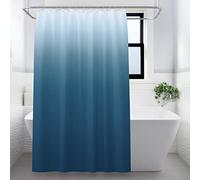 Lollanda Shower Curtain Gradient Blue Shower Curtains with Strong Hooks, Thick Duty Bath Curtains Bathroom Accessories, 180x180cm (Dark Blue)