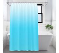 Lollanda Shower Curtain Gradient Blue Teal Shower Curtains with Strong Hooks, Thick Duty Bath Curtains Bathroom Accessories, 180x180cm (Blue)