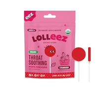 Lolleez Organic Lollipops for Sore Throat Relief - Strawberry Perfect for Soothing A Sore Throat While Tasting Great- Strawberry Flavor, 28- Count