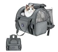 Lollimeow Expandable Cat Carrier Backpack for Large Cats - Airline Approved Pet Carrier Backpack for Small Dogs, Hiking & Travel, Waterproof with Breathable Mesh, 22lbs Capacity (Dark Grey, Large)