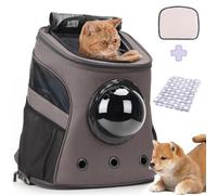 Lollimeow Large Pet Carrier Backpack, Bubble Backpack Carrier for Fat Cats and Puppies,Airline-Approved Large Grey