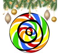 Lollipop Ceramic Christmas Ornaments 3 Inch Vintage Hanging Baubles with Gold String for Xmas Tree Decorations Holiday Party Yard Garden Home Decor Festive Keepsake Gift Exchange