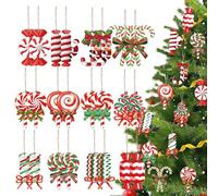 Lollipop Christmas Ornaments - Mini Candy Decorations Colorful Sugar | Polymer Clay Ornament with Decorative Candy | Christmas Party Supplies for Menso