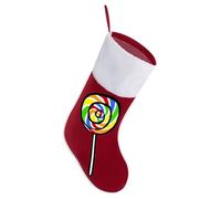 Lollipop Christmas Stockings 18 Inch Large Fireplace Hanging Stockings with Soft Plush Cuff & Red Loop for Xmas Tree Festive Holiday Party Favors Gift Home Decor