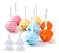 Lollipop Moulds, 8 Pack Silicone Lollipop Moulds,Non-Stick Easy Release Chocolate Candy Mould for Jelly, Sweets, Desserts, Cakes,BPA Free Ice Lolly Moulds Reusable for Homemade Popsicle & Ice Cream