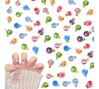 Lollipop Nail Art Decorations- 100PCS 3D Resin Candy Lollipop Nail Charms Rhinestones Ornaments for DIY Nail Accessories, Slime, Crafts(Random Color) (B)