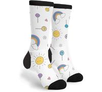Lollipop Pastel Rainbow Sun Unisex Walking Socks Super Soft Hiking Socks Casual Warmer Sock For Trekking Sports Camping