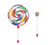 Lollipop Shape Hand Drum with Candy Drumstick Simple Percussion Musical Instruments Education Tool Easy to Operate Hand Percussion Instruments for Adults Kids