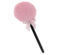 Lollipop Shaped Makeup Powder Puff Plush Long Handle Pink | Fluffy Ultrasoft Long Hair, Fairy Wand Bow Style, Even Application for Daily Makeup and Tutorials
