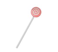 Lollipop-Shaped Tongue Scraper, Kids Oral Cleaner, Soft Plastic Material, Red, One Size