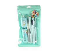 Lollipop Themed Student Stationeries for Kid Includes Multicolored Pen Gel Pen White Out Corection Tape Eraser Stationeries
