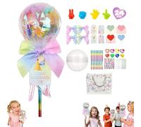 Lollipop Valentine Kit, 24 Pack Valentines Day Gifts with Cards, Rainbow Stationery Set Includes Bow Ball Pencil Sharpener Stamper Sticker, Valentine-s Gifts for Kids Classroom (1pcs)