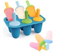 Lolly Moulds, 6 Cavities Popsicle Mould, Food Grade Bpa-Free Ice Pop Moulds Baby Ice Lolly DIY Creative Baby Summer Gift (Blue)