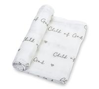 LollyBanks Swaddle Blanket | 100% Muslin Cotton | Gender Neutral Newborn and Baby Nursery Essentials for Girls and Boys, Registry | Child of God Christian Print