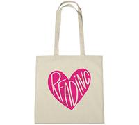 lolmugs Heart Reading 100% Cotton 38x42cm Tote Bag, Secret Santa Gifts for Women Her Work Stocking Fillers for Wife Friends