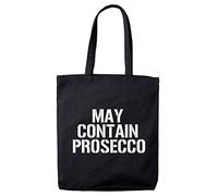 Lolmugs May Contain Prosecco 100% Cotton Black 38x42cm Funny Tote Bag