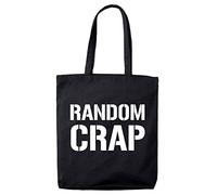 Lolmugs Random Crap 100% Cotton Black 38x42cm Funny Tote Bag
