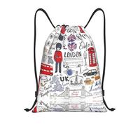 LOLOBFZL Hello Hawaii Lightweight Drawstring Strap Pocket Backpack Sports Backpack Daily Foldable Drawstring Backpack, I Love London, S, backpacks