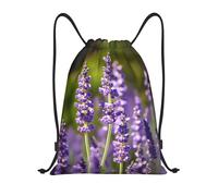 LOLOBFZL magic Red Mushroom Lightweight Drawstring Strap Pocket Backpack Sports Backpack Daily Foldable Drawstring Backpack, Lavender Flower S, Medium, Backpacks, Lavender Flower S, M, backpacks