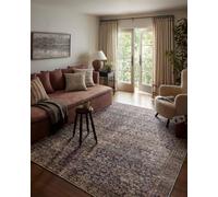 Loloi Amber Lewis Georgie Collection GER-05 Denim/Spice 2'-6" x 9'-6", .19" Pile Height, Runner Rug