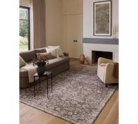 Loloi Amber Lewis Josie Collection JOS-02 Earth/Natural 2'-0" x 5'-0", .13" Pile Height, Low Profile, Machine Washable, Accent Rug