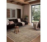 Loloi Amber Lewis Molly Collection MOL-07 Tobacco/Sage 5'-3" x 7'-9" Low Pile Area Rug