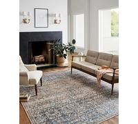 Loloi Chris Loves Julia Jules Collection JUL-06 Denim/Spice 7'-6'' x 9'-6'', .13" Pile Height, Area Rug