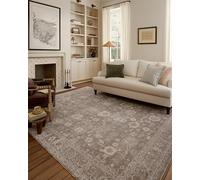 Loloi Chris Loves Julia Louisa Collection LOI-03 Taupe/Ivory 7'-10" x 10', .38" Pile Height, Area Rug