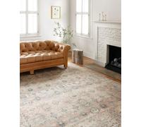 Loloi II Hathaway Collection HTH-03 Java/Multi 5'-0" x 7'-6", .25" Thick, Area Rug, Soft, Durable, Printed, Modern, Low Pile, Non-Shedding, Easy Clean, Living Room Rug