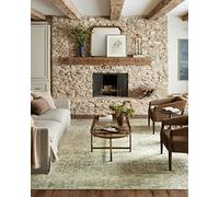 Loloi Magnolia Home by Joanna Gaines Banks Collection BAN-06 Natural/Granite 2'-6" x 9'-6", .13" Pile Height, Machine Washable, Runner Rug