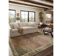 Loloi Magnolia Home by Joanna Gaines Sinclair Collection SIN-06 Clay/Tobacco 5'-0" x 7'-0", .25" Pile Height, Machine Washable, Area Rug