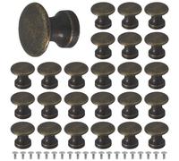 LOLOLE 25PCS Mini Cabinet Knobs, 1/2 Inch Vintage Antique Dresser Knobs, Small Drawer Knobs with Screws, Drawer Pulls and Knobs for Jewelry Box Gift Case