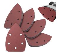 LOLOLE 50PCS Mouse Detail Sander Sandpaper, 80 Grits Triangle Sanding Pads, 5 Holes Sanding Sheets Sandpaper Assortment, Sander Pads Sander Paper Mouse Sandpaper for Sanding Polishing
