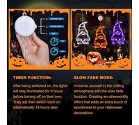 LOLStar Halloween Lights, Pack Orange and Purple Gnomes Window 3 White