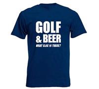 loltops Golf and Beer What Else is There ? Men's Novelty Golfer T-Shirt (L, Navy)