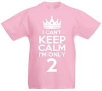 loltops I Can't Keep Calm I'm Only 2, 2nd Birthday Gift T-Shirt for Boys & Girls (UK, Age, 2 Years, 3 Years, Regular, Pink)